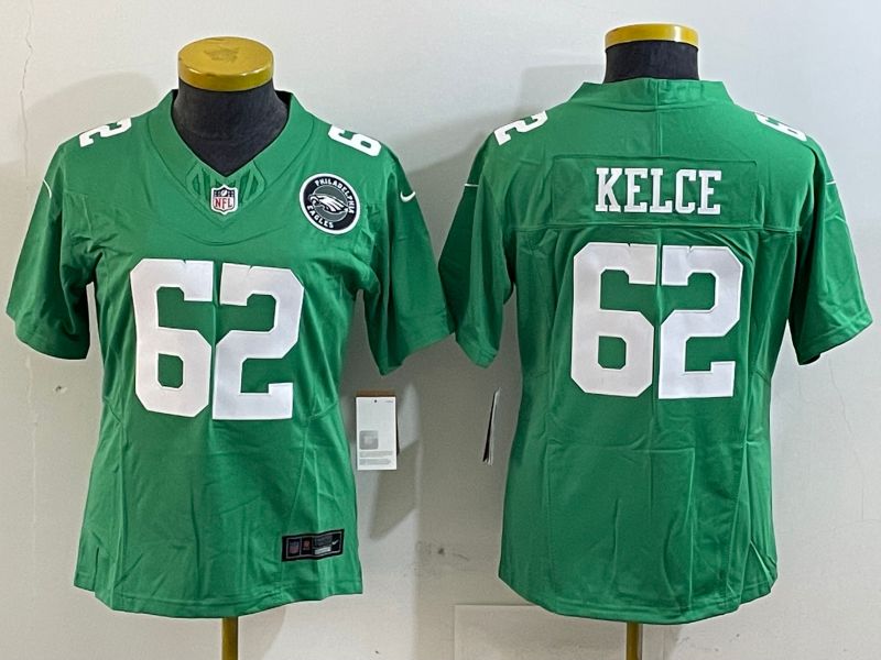 Youth Philadelphia Eagles #62 Kelce Green three generations 2025 Nike Vapor Limited NFL Jersey style 4